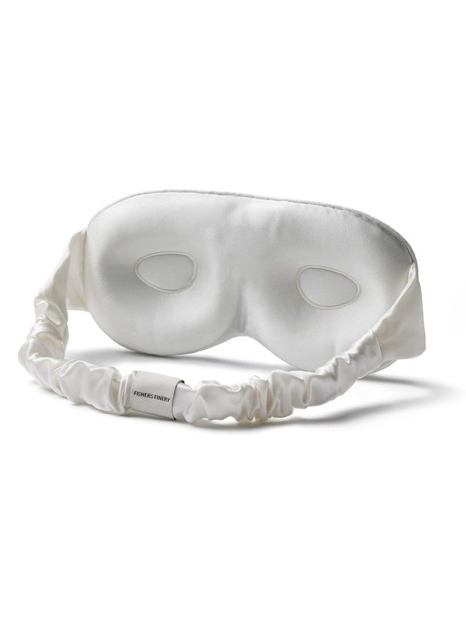 Fishers Finery 25 Momme 100% Organic Mulberry Silk Hypoallergenic Contour Eye Mask - 3D Sleep Mask, Skin Friendly, Zero Eye Pressure - New and Improved Style (Natural White - Undyed) - Image 1